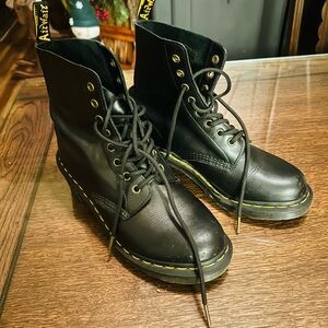 Dr. Martens Black Leather Boots bouncing soles